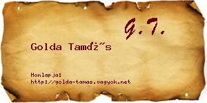 Golda Tamás névjegykártya