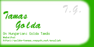 tamas golda business card